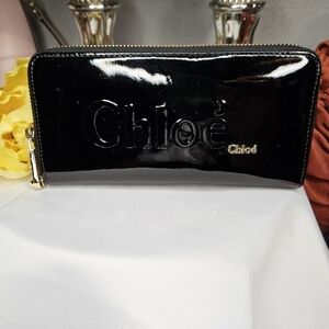 Chloe Patent Leather Zip Wallet